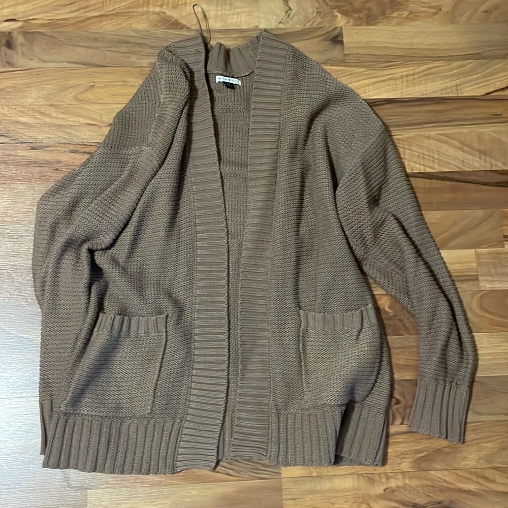 AE Open Front Cardigan Light Brown